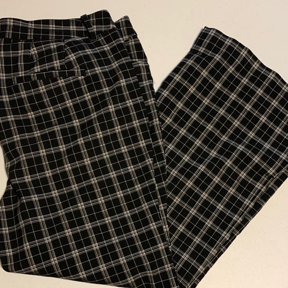 Lane Bryant Black and White Checkered Pants size 18. Wide leg dress slacks